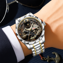 Load image into Gallery viewer, Honor the Brave - Personalized Veteran Stainless Steel Men's Watch Men's Watch PopCulturePrints