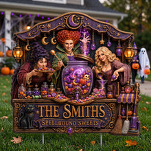 Load image into Gallery viewer, “Sweeten Your Halloween Spirit!” - Personalized Spellbound Halloween Yard Sign - Custom Garden Gift for Halloween Enthusiasts and Families