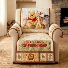 Load image into Gallery viewer, "Celebrate Friendship with Every Stitch" - Century Celebration Cute Quilted Sofa Cover - Personalized Gift for Friends, Family, and More Sofa Cover PopCulturePrints