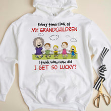 Load image into Gallery viewer, Personalized Grandchildren Cartoon T-Shirt Shirts PopCulturePrints
