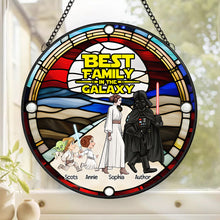 Load image into Gallery viewer, Personalized Stained Glass Ornament - Best Family In The Galaxy Ornament PopCulturePrints