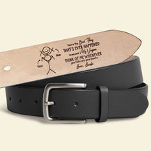 Load image into Gallery viewer, Personalized Couple's Leather Belt - Think of Me Whenever Belts PopCulturePrints
