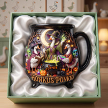 Load image into Gallery viewer, Bring Magic to Your Mornings with the Honkus Ponkus Goose Cauldron Mug - Personalized Halloween Gift Cauldron Mug PopCulturePrints