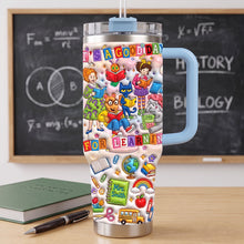 Load image into Gallery viewer, "It's a Good Day for Learning" - Vibrant & Joyful 40oz Tumbler With Handle - Personalized Gift for Teachers, Students, Educators Tumbler Cup PopCulturePrints