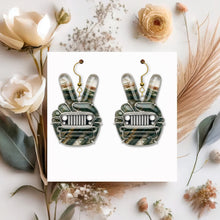 Load image into Gallery viewer, Peace and Adventure: Off-road Hand Sign Earrings - Personalized Gifts for Off-Road Girls Earrings PopCulturePrints