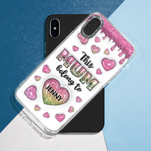 Load image into Gallery viewer, This Mom Belongs To - Personalized Heart Icon 3D Inflated Effect Phone Case Clear Phone Case PopCulturePrints