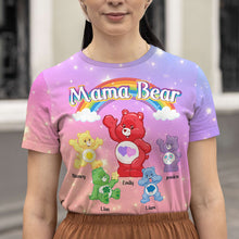 Load image into Gallery viewer, Custom Mama Bear T-Shirt with Kids' Names AOP Products PopCulturePrints