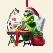 Load image into Gallery viewer, Personalized Grinch Sewing Christmas Ornament for Craft Lovers Ornament PopCulturePrints
