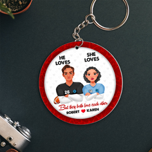 Load image into Gallery viewer, Customized American Football Keychain for Couples | Unique Personalized Valentine’s Day Gifts Keychains PopCulturePrints
