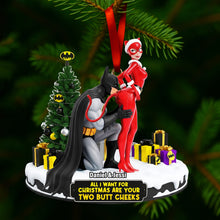 Load image into Gallery viewer, All I Want For Christmas Are Your Two Butt Cheeks - Personalized Cheeky Masked Couple Ornament Ornament PopCulturePrints