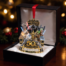 Load image into Gallery viewer, “May the Force Be With You” - Personalized Warriors Merry Christmas Acrylic Ornament - Unique Gifts for Star Wars Fans Ornament PopCulturePrints