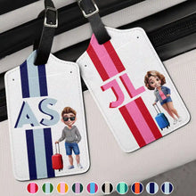 Load image into Gallery viewer, Personalized Vintage Monogram Travel Luggage Tag - Unique Gift for Travelers Luggage Tag PopCulturePrints
