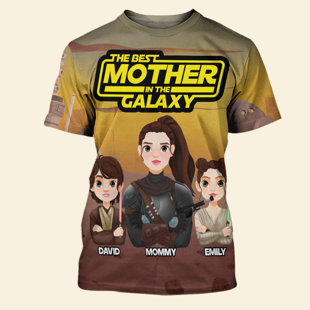 "The Best Mother in the Galaxy" - Personalized Mom Shirt - Perfect Gift for Moms, Grandmas, and More! AOP Products PopCulturePrints