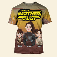 Load image into Gallery viewer, "The Best Mother in the Galaxy" - Personalized Mom Shirt - Perfect Gift for Moms, Grandmas, and More! AOP Products PopCulturePrints