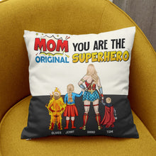 Load image into Gallery viewer, Superhero Mom Personalized Pillow - Custom Gift for Mother's Day Pillow PopCulturePrints