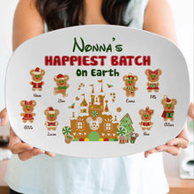 Load image into Gallery viewer, Personalized Nonna's Gingerbread Family Christmas Plate Resin Plate PopCulturePrints