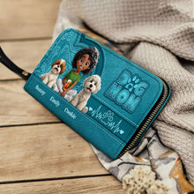 Load image into Gallery viewer, "Every dog mom deserves a special gift" - Personalized Leather Long Wallet for Dog Lovers, Perfect for Any Occasion! Leather Long Wallet PopCulturePrints