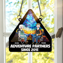 Load image into Gallery viewer, Adventure Together: Personalized Suncatcher for Travel Couples - Perfect Gift for Adventurers Ornament PopCulturePrints