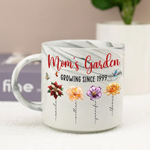 Load image into Gallery viewer, Mom's Garden - Personalized Marble Mug – A Unique Gift for Mom and Grandma Marble Mug PopCulturePrints