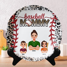 Load image into Gallery viewer, "Celebrate Her Love for Baseball!" - Personalized Ceramic Round Plate - Gift for Mom, Grandma & Sports Enthusiasts Ceramic Round Plate PopCulturePrints