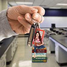 Load image into Gallery viewer, Personalized Book Lover's Keychain - Custom Reading Girl Keychains PopCulturePrints