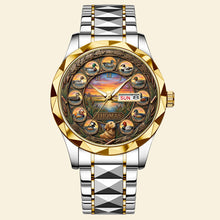 Load image into Gallery viewer, Embrace the Wild - Personalized Deer Hunting Quilted Sofa Cover Men's Watch PopCulturePrints