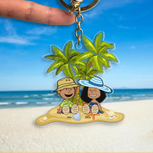 Load image into Gallery viewer, Personalized Beach Couple Keychain - Unique & Meaningful Valentine's Day Gifts Keychains PopCulturePrints