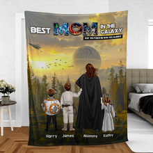 Load image into Gallery viewer, “Best Mom in the Galaxy” – Personalized Blanket for Moms, Unique Gift for Mother's Day Blanket PopCulturePrints