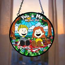 Load image into Gallery viewer, Custom Couple Gift - Stained Glass Art | Happy Picnic Design | Valentine's Day Gifts Ornament PopCulturePrints