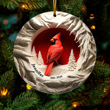 Load image into Gallery viewer, Personalized Cardinal Memorial Ornament for Family Ornament PopCulturePrints