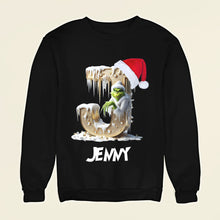 Load image into Gallery viewer, Custom Christmas Family Shirt - Alphabet Design with Santa Hat Shirts PopCulturePrints