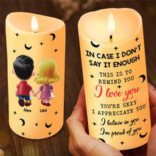 Load image into Gallery viewer, Personalized LED Candle for Couples - Cartoon Design Led Candle PopCulturePrints