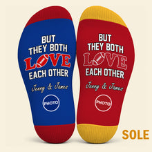 Load image into Gallery viewer, But They Both Love Each Other Middle Tube Socks - Personalized Gifts For Sports Loving Couple 01huti091026 Socks PopCulturePrints