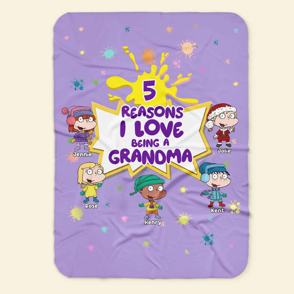 Custom Grandma Blanket for Christmas - Personalized and Unique Valentine's Day Gifts Blanket PopCulturePrints