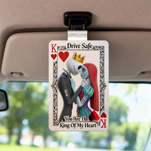 Load image into Gallery viewer, Drive Safe, You Are The King Of My Heart - Gothic Skeleton Couple Car Visor Clip | Personalized Gift for Couples Car Visor Clip PopCulturePrints