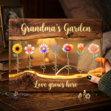 Load image into Gallery viewer, “Love Grows Here” - Personalized Mom's Garden Light Box - Gifts for Mom and Grandma Light Box PopCulturePrints
