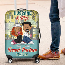 Load image into Gallery viewer, Personalized Luggage Cover for Couples - Travel Partner for Life Luggage Covers PopCulturePrints