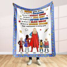 Load image into Gallery viewer, Supermom Personalized Blanket - Custom Mother's Day Gift Blanket PopCulturePrints