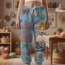 Load image into Gallery viewer, "I Crochet So I Don't Unravel" - Personalized Crochet Girl Pajama Pants - Perfect Gift for Crochet Lovers Pajama Pant PopCulturePrints