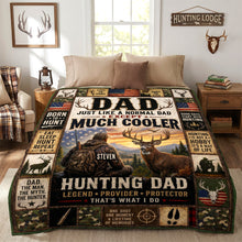 Load image into Gallery viewer, "Dad Just Like A Normal Dad Except Much Cooler" - Personalized Blanket Gift for Dad, Grandpa, Hunters Blanket PopCulturePrints