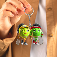 Load image into Gallery viewer, Personalized Tennis Couple Keychain - Custom Match Love Keychains PopCulturePrints