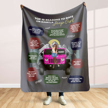 Load image into Gallery viewer, Personalized Jeep Girl Tire Cover - Yes, This Is My Jeep Blanket PopCulturePrints