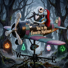 Load image into Gallery viewer, You're My Favorite Nightmare - Gothic Sweethearts Metal Weather Vane - Personalized Gift for Lovers Metal Signs PopCulturePrints