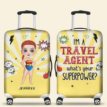 Load image into Gallery viewer, Personalized Travel Agent Superpower Luggage Cover Luggage Covers PopCulturePrints
