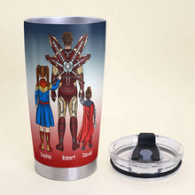 Load image into Gallery viewer, Personalized 'Our Hero Dad' Tumbler - Father and Kids Themed Gift Tumbler Cup PopCulturePrints