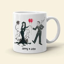 Load image into Gallery viewer, Personalized Gomez & Morticia Couple Mug - Horror Theme - Valentine's Day Gifts Coffee Mug PopCulturePrints