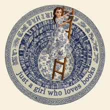 Load image into Gallery viewer, Just a Girl Who Loves Books - Personalized Christmas Gift for Book Lovers - Quilted Round Mat Doormat PopCulturePrints