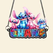 Load image into Gallery viewer, Personalized 'Ohana' Family Suncatcher Ornament Suncatcher PopCulturePrints