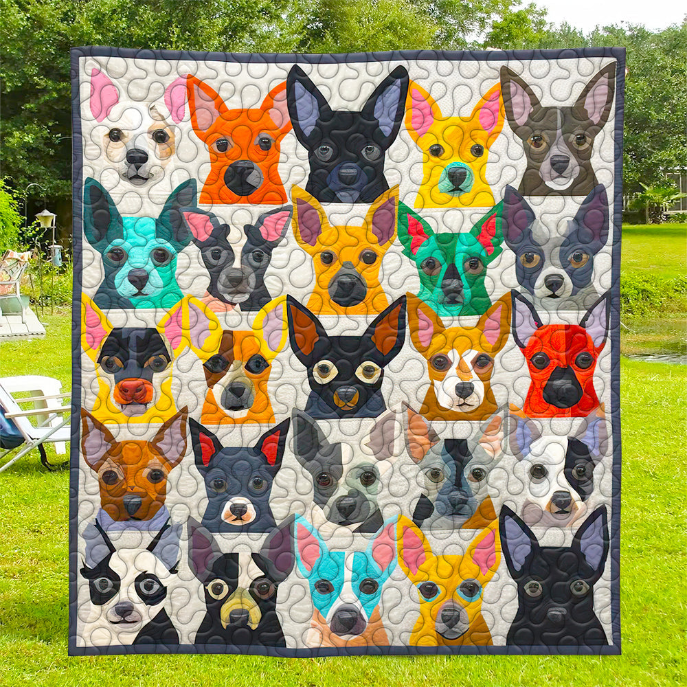Chihuahua Lover's Christmas Quilt Bed Set - Delightful Dog Gifts Blanket PopCulturePrints