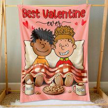 Load image into Gallery viewer, Personalized Valentine's Day Gifts - Valentine's Couple Blanket - Custom Names Blanket PopCulturePrints